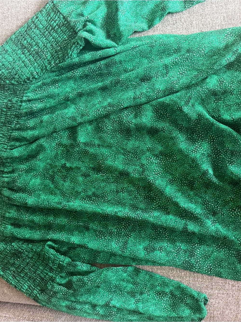 Michael Kors Green Metallic Shimmer Long Sleeve Blouse